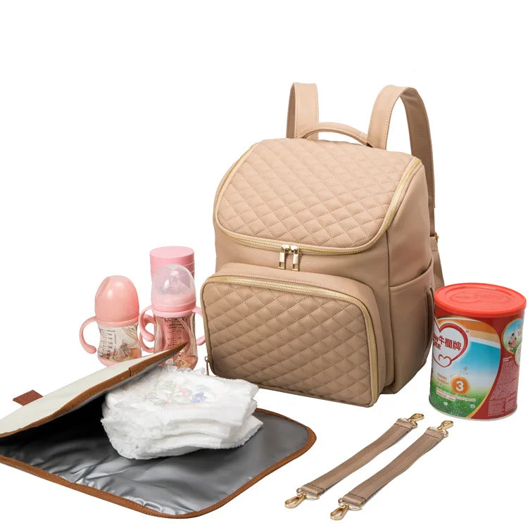 PU Mother & Baby Bag Mommy Bag Multifunctional Large Capacity Mommy Bag Backpack Travel Mommy Backpack