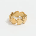 Fenny 18K Gold Plated Wholesale No Fade Dainty Romantic Love Heart Pave Stainless Steel Finger Ring Trendy for Women
