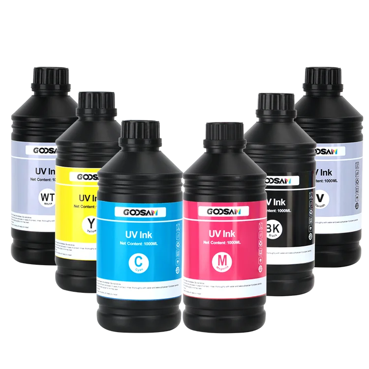 UV Base Flexo CMWYK Clear LED Curable Digital Printing UV Printer Ink for Ricoh Gh2220 Gh 2220 Mh5220 Mh5421 Mh 5421 Th5241 Head