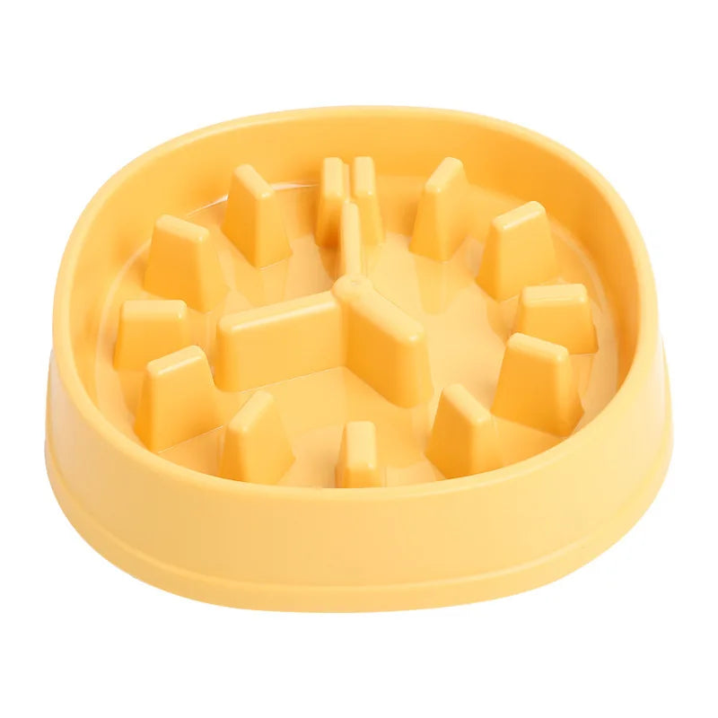 Factory Hot Sellers Pet Slow Food Bowl Plastic Non-slip Bottom Anti Choking Food Bowl for Cat Dog