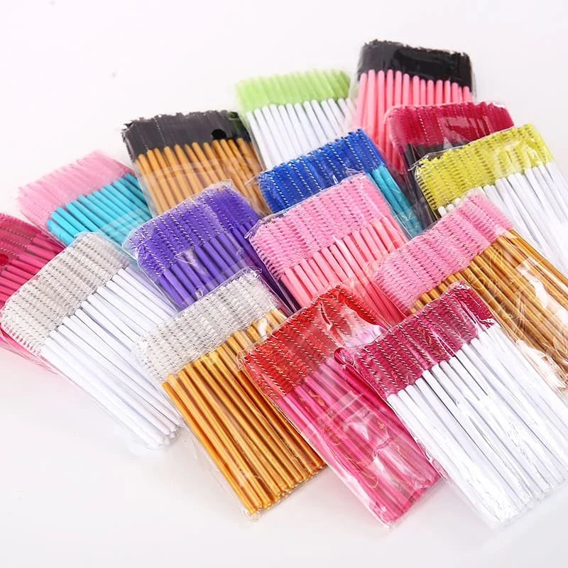 Wholesale Disposable 50pcs Lash Cleaning Brush Mascara Wand Tubes Lash Applicator Lash Brushes Spoolies