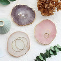 Natural Brown and Black India Agate Stone Coaster Slices Set