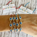 Go2boho Women Bracelet Jewelry Evil Eyes Gold Plated Chain Rope String Friendship Lucky Faith Gift Jewelry