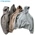 Wholesale Custom Luxury Heavyweight Spandex Cotton Hoodies Oversized Custom Zip up Double Layer Acid Wash Hoodie for Men