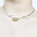 18K Gold Plated Paper Clip Chain CZ Stone Necklace Zircon Titanium Steel Jewelry Tennis Natural Stone Stainless Steel Jewelry