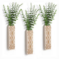 Tailai Wooden Pocket Vases Hanging Planters for Dried Flower and Artificial Greenery Indoor Wall Vase for Home Decoration