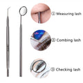 Custom Logo Lash Lift Metal Separating Tool  Professional Stainless Steel Eyelash Separator Length Marker with Eyelash Mirror