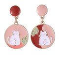 Wholesale Cute Cat S925 Silver Needle Earrings for Women Summer New Asymmetric Geometry Earrings Niche Design MegaBDM