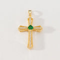 2025 Crystal New Arrival 18K Copper Inlaid Zircon Cross Pendant Handmade Diy Bracelet Necklace Pendant Accessories
