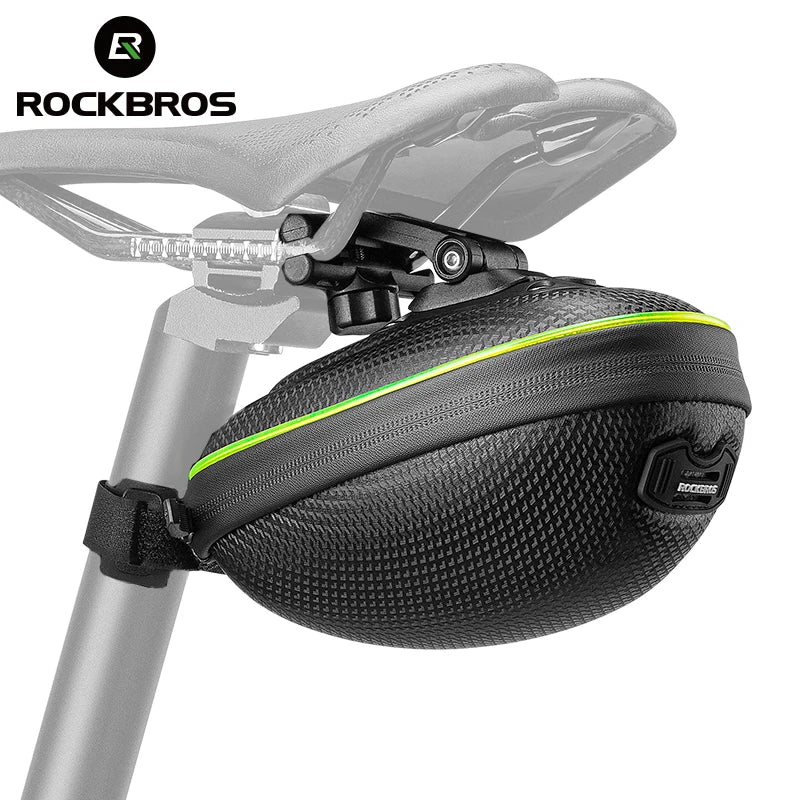 ROCKBROS 2022 New Desgin Bicycle Hard Saddle Bag With Led Light Bicycle Rear Seat Bag