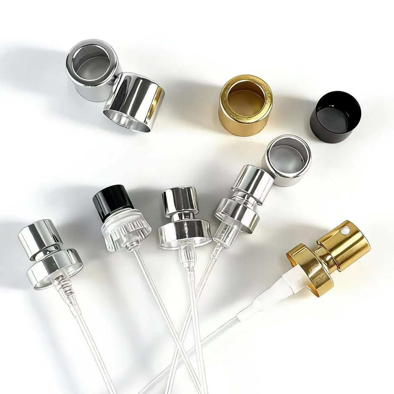 15mm 18mm Plastic Aluminum Snap on Fine Mist Sprayer Crimp Mist Spray Pump with Over Cap