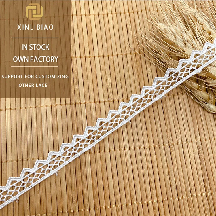 Embroidered Wave-shaped Openwork Lace Trim White Lace Decoration for Wedding Dress Multi-color Lace Trim