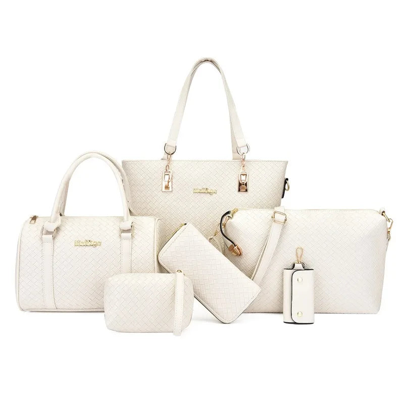 New Ladies 6 Piece Bag Set Hand Bags Set Handbag 6 Pcs Lady Set Bag Women