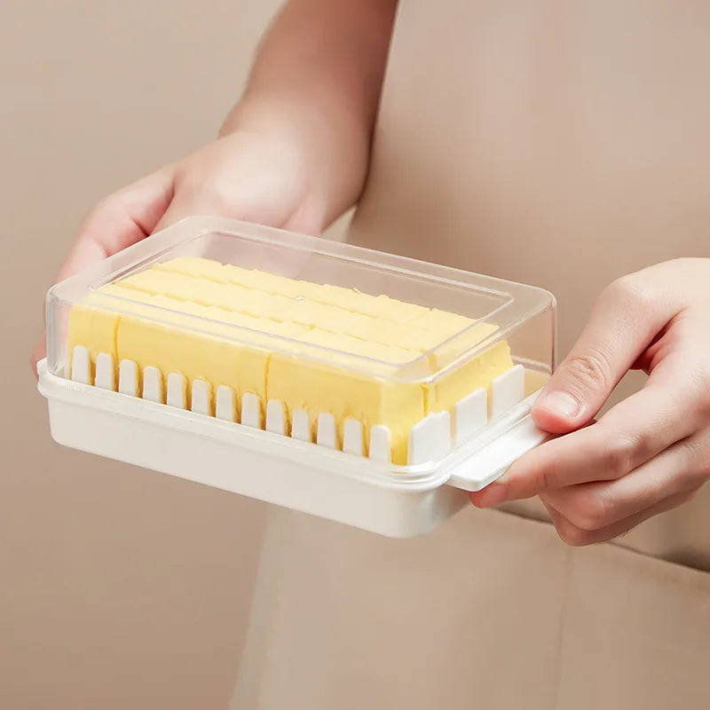 Hot Sale Plastic Butter Dish With Lid Butter Keeper Crock Fresh Keeping Box Butter Container for Fridge