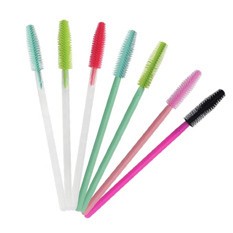 New Orange Color Silicone Disposable Brush for Eyelashes Spoolie Eyelash Mascara Brushes