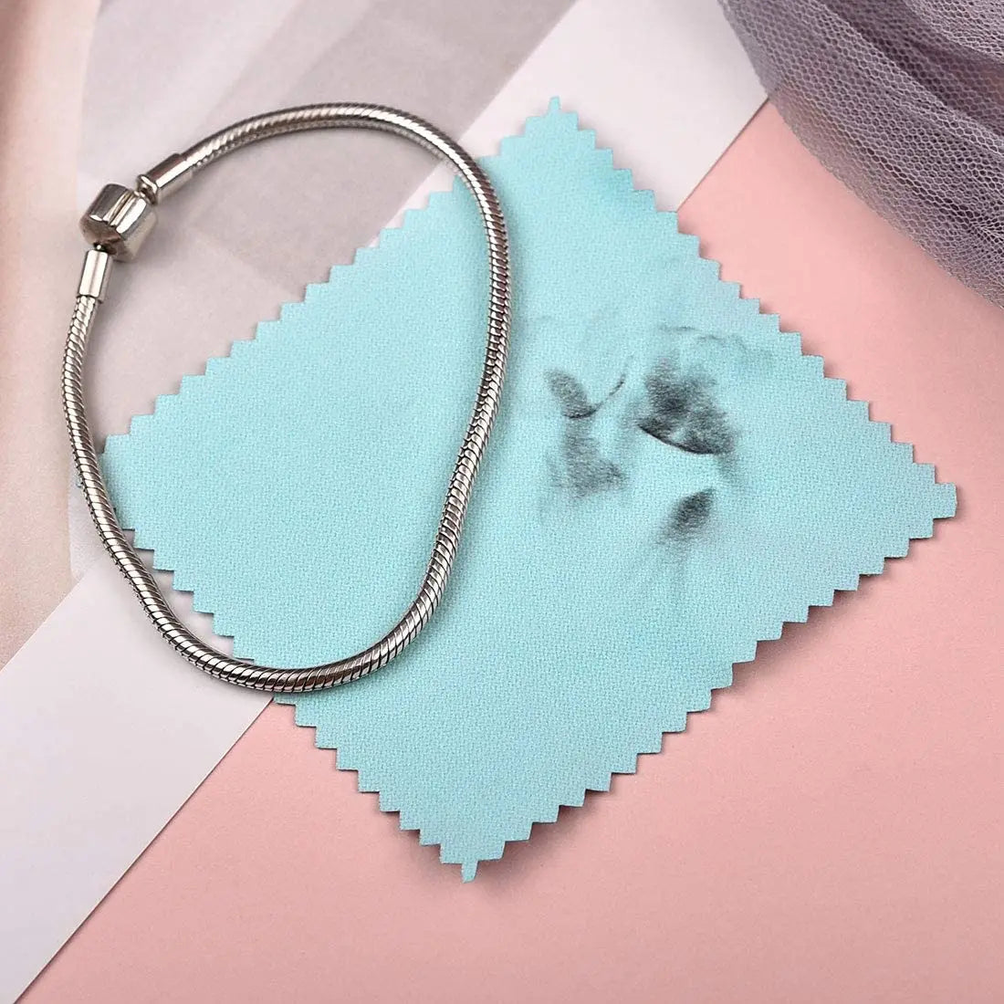 Custom Logo Printed Microfiber Silver Jewelry Care Cloth for Cleaning & Polish Jewelry