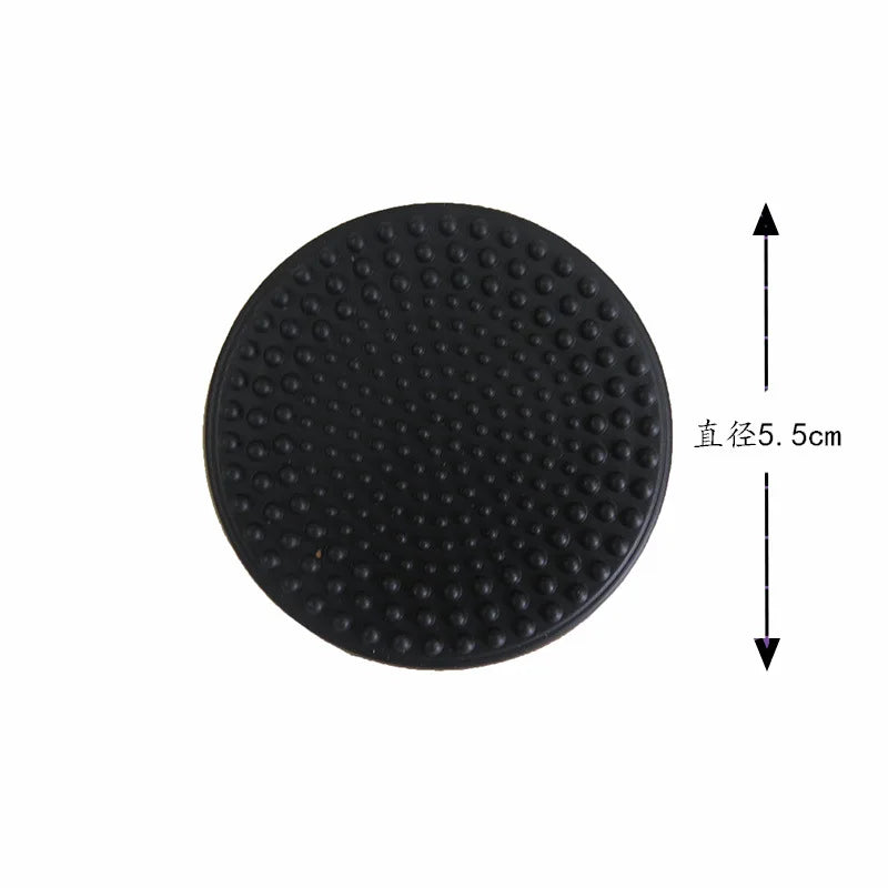 Custom Round Black 55MM Small Silicone Makeup Cleaning Brush Scrubber Mat Without Suction Cup Portable Washing Tool