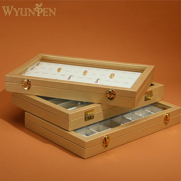 WYP Exquisite Linen Jewelry Display Tray for Earring Ring Holder Bracelet Necklace