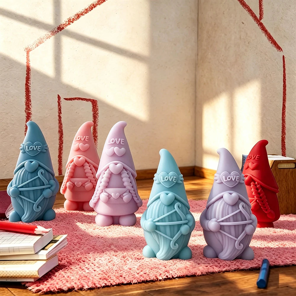 3D Dwarf Candle Silicone Mold DIY Valentine's Day Soap Aromatherapy Christmas Dwarf Resin Candle Molds Candle Making Ornaments