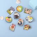 10 Styles Cartoon Pins Custom Mononoke Chihiro Haku Totoro Enamel Pin Anime Brooches Lapel Badge Soft Enamel Pins