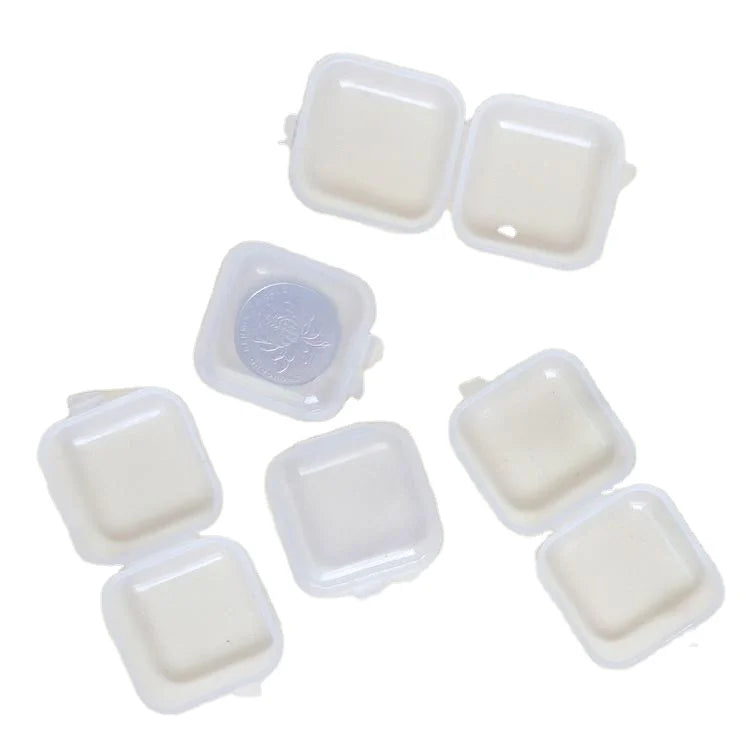 Mini Transparent Plastic 3.5*3.5*1.8CM Square Box Small Jewelry Press Usage