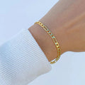 Figaro Chain Bracelet 14k Gold Plated Stainless Steel Men Bracelet Gold Miami Jewelry Fashion Gold Plated Jewelry