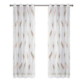 Polyester Embroidered Living Room Decoration Sheer Curtain// High Quality European Style Leaves Brown Curtain Bedroom Window