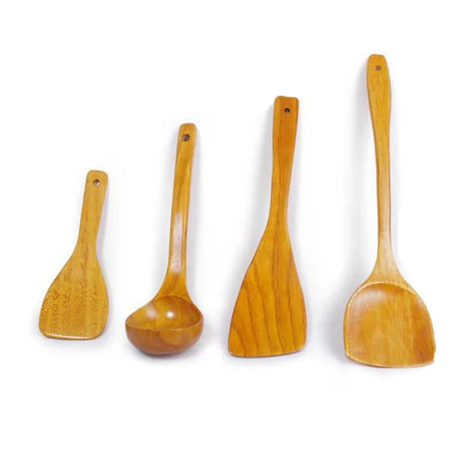 Kitchen Utensils Wood Pancake Turner Soup Ladle Wooden Spatula Cooking Tools Non-stick Shovels Pan Turners