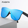 Luxury Vintage Blue Square Sunglasses Unisex Polarized One-Piece UV400 Eyewear Men Women Fashionable Driving Glasses TAC Lenses