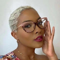 2025 New Fashion Retro Women'S Tr90 Metal Spring Leg Plain Glasses Frame Cat Eye Anti-Blue Light Optical Glasses