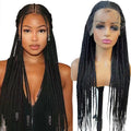 Braided Lace Wig 36inch Length Middle Line Type Synthetic Box Braids Frontal Lace Wig