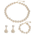 Flower Ball Necklace Clavicle Chain Flower Cluster Jewelry Set Handmade Freshwater Pearl Bracelet Earrings Pearl Natural CLASSIC