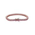 BB201  3mm 4mm 5mm Brass Zircon Pink Tennis Chain Bracelet Hip Hop Jewelry Gold Silver Material Women CZ Bracelet Iced Out
