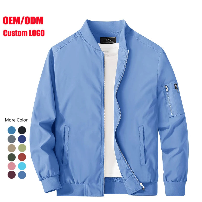 OEM BomberJacket Men Windbreaker Baseball Waterproof Thermal Windproof Tactical Light Cargo