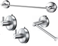 Stainless Steel Wall Mount Bathroom Hardware Accessory Kit Vacuum Suction Cup Towel Bar Set