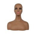 Wholesale Realistic Female Wig Display Human Male African American Mannequin Head With Shoulder Hair Makeup Smiling Fiberglass