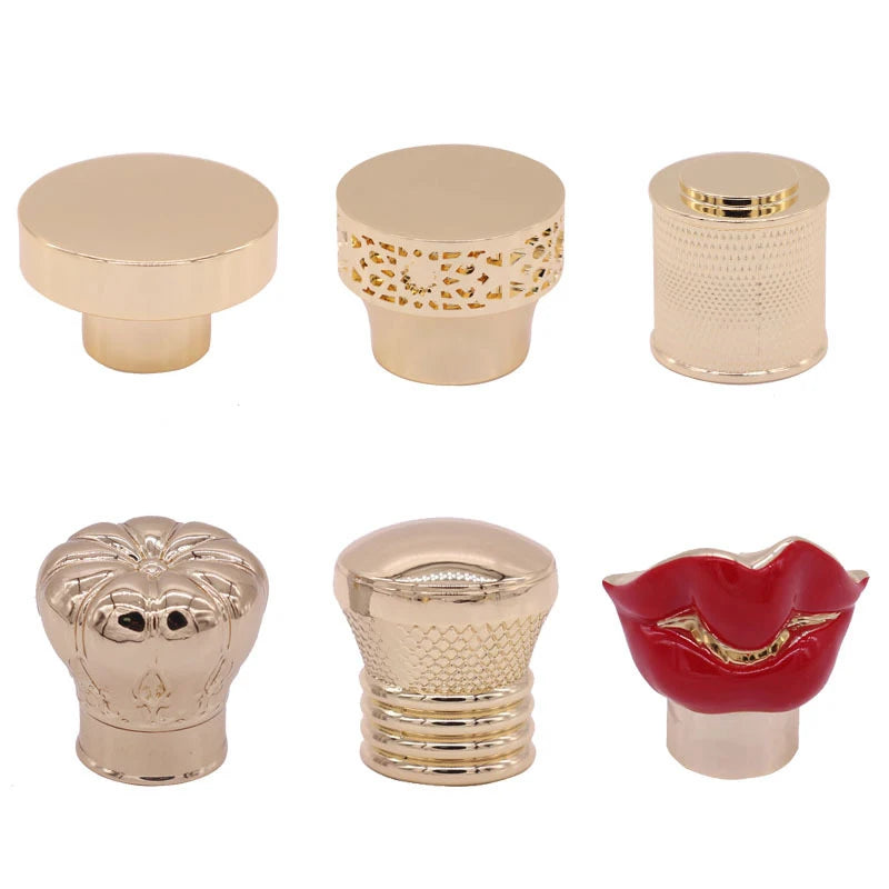 OEM Wholesale Perfume Bottle Magnetic Cap Luxury Zinc Alloy Caps Screw Cap Zamac Crown Gold