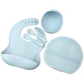 RTS Silicone Baby Feeding Set Infant Tableware Suction Plate With Lid and Spoon Kids Dinning Set