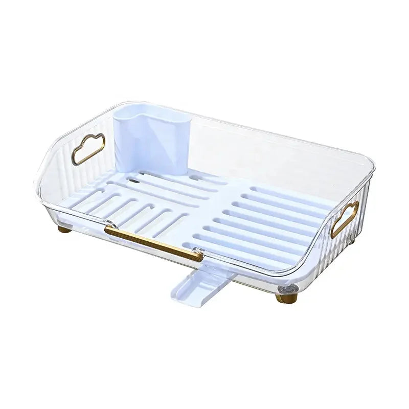 Plastic Kitchen Rack Organizers Standing Type Tableware Storage Frame Draining Dish Shelf Eco-Friendly