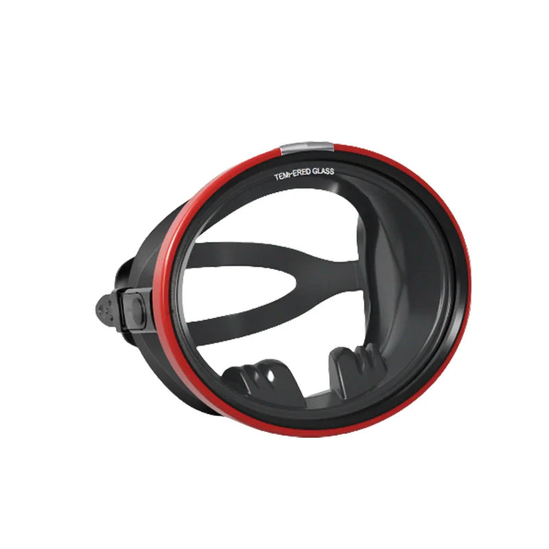 Factory Hot Selling Oval Frameless Diving Snorkeling Mask Tempered Glass Lenses 180 Wide View Top Grade Rubber Strap Adult DIVE