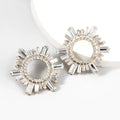 Wholesale Alloy AAAAA Zircon Rhinestones Crystal Sun Flower Earrings Earrings Ear Studs Fashion Jewelry for Women Girls Gifts