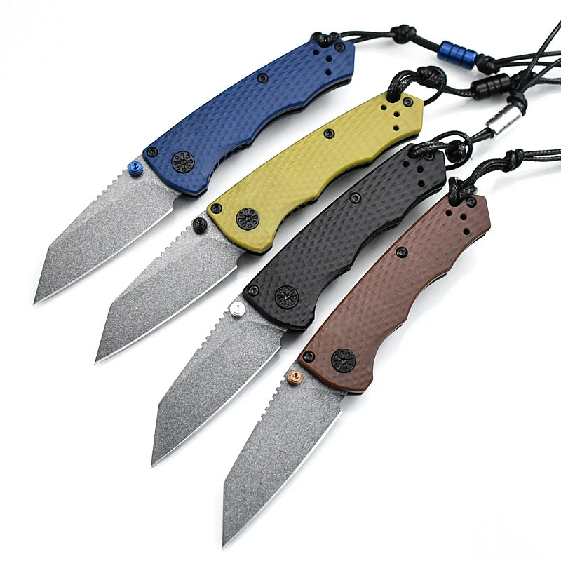 OEMcustom Mini EDC Pocket Knife Outdoor Camping Portable Fishing Hunting Portable Knife M4steel Nylon Fiber Handle Folding Knife