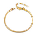 Trendy 18K Gold Snake Chain Bracelet for Men Women Waterproof Stainless Steel 2mm Round Snake Chain Bracelet