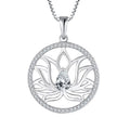 YH JEWELLERY Factory Wholesale Hot Selling 925 Sterling Silver Lotus Flower Dainty Pendant Necklace Fine Jewelry