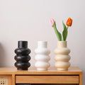 Nordic Ins Cute Home Decoration Dried Flower Hydroponic Ornaments Unique Circle Mini Ceramic Vases