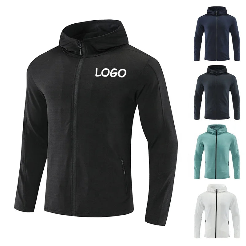 Dropshipping Quick Dry Custom Logo Made Lightweight Comfortable Running Jacket Outdoors Training Sport Jacket for Men
