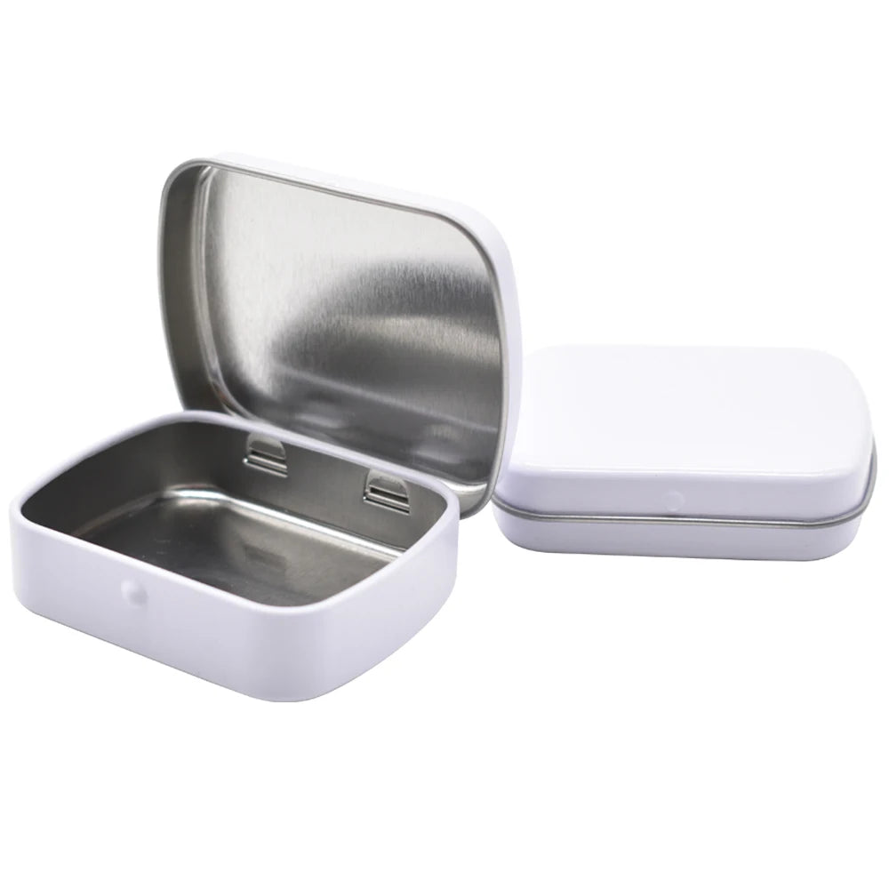 Customized Mint Packing Plain Hinged Metal Container Tin Case Box