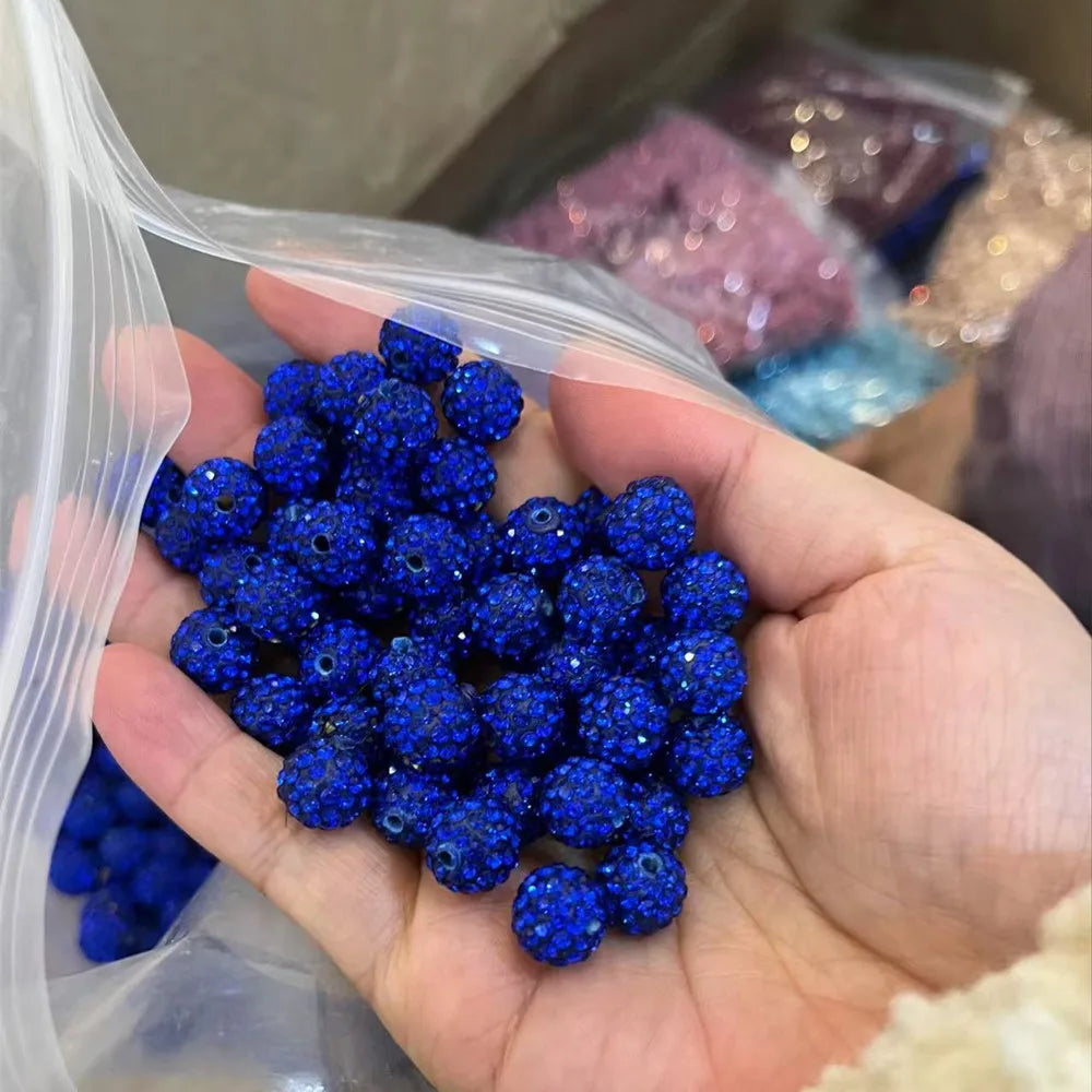 Rhinestone Clay Beads  Findings Crystal Disco Ball Spacer Bead Rhinestone Ball for Jewelry Making