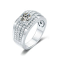 Luxury Rhodium Plated 1 Carat Moissanite Ring Men Custom 925 Sterling Silver Moissanite Engagement Ring With GRA Certificate