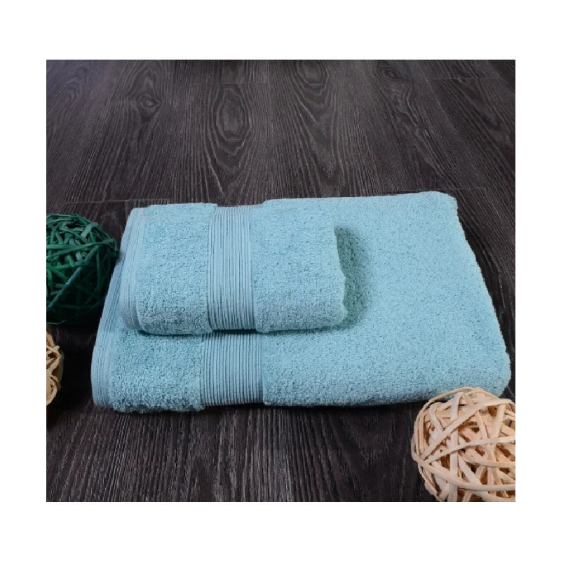 QUNZHEN Factory Wholesale Custom Color Blue Luxury Shower Hotel Towel Set